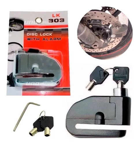 Candado De Disco Con Alarma Metálico